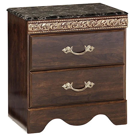 Nightstand with Gold or Silver Colored Moldings